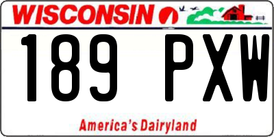 WI license plate 189PXW
