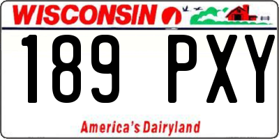 WI license plate 189PXY