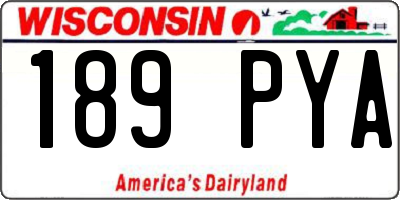 WI license plate 189PYA