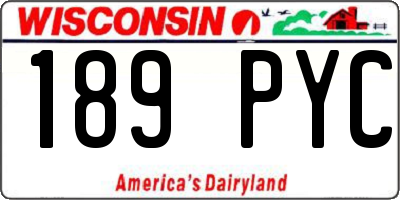 WI license plate 189PYC