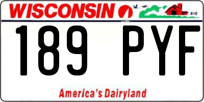 WI license plate 189PYF