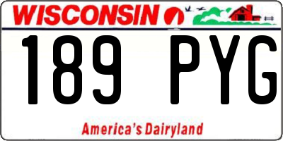 WI license plate 189PYG