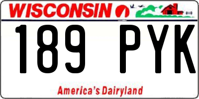 WI license plate 189PYK