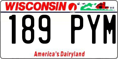WI license plate 189PYM