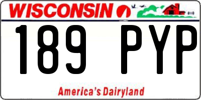 WI license plate 189PYP