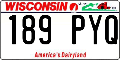 WI license plate 189PYQ