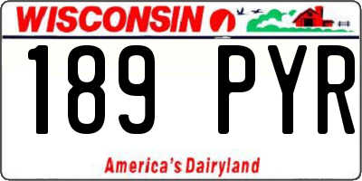 WI license plate 189PYR