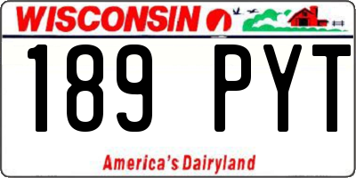WI license plate 189PYT
