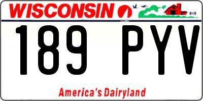 WI license plate 189PYV