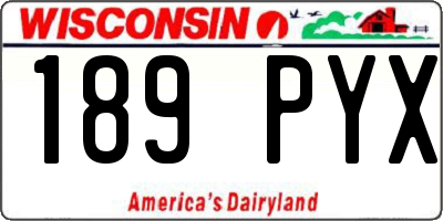 WI license plate 189PYX