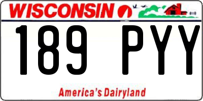 WI license plate 189PYY