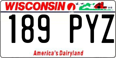 WI license plate 189PYZ