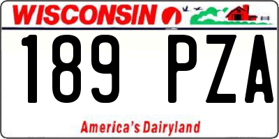 WI license plate 189PZA