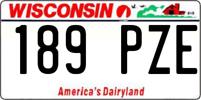 WI license plate 189PZE