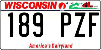 WI license plate 189PZF