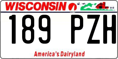 WI license plate 189PZH