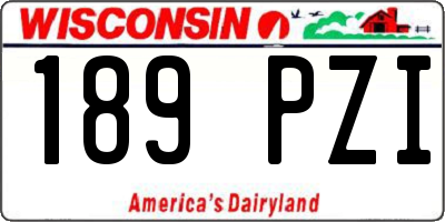 WI license plate 189PZI
