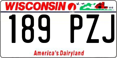 WI license plate 189PZJ