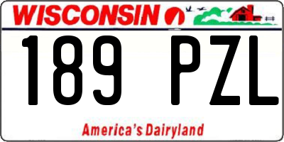 WI license plate 189PZL