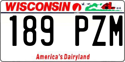 WI license plate 189PZM