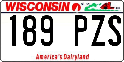WI license plate 189PZS