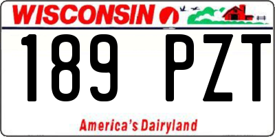 WI license plate 189PZT