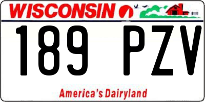 WI license plate 189PZV