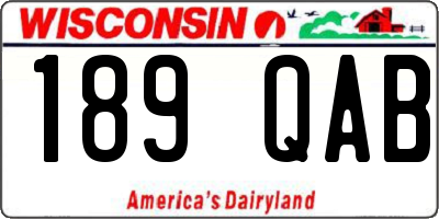 WI license plate 189QAB