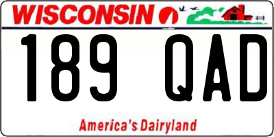 WI license plate 189QAD