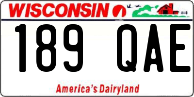 WI license plate 189QAE