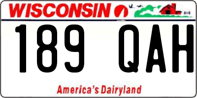 WI license plate 189QAH