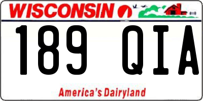 WI license plate 189QIA