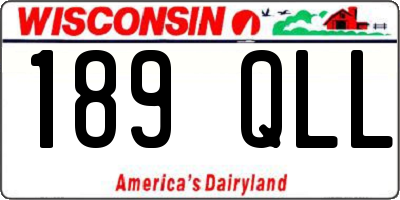 WI license plate 189QLL