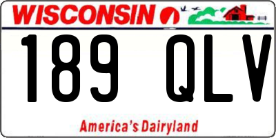 WI license plate 189QLV