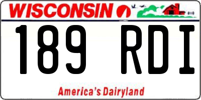 WI license plate 189RDI