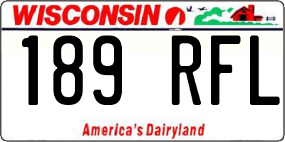 WI license plate 189RFL