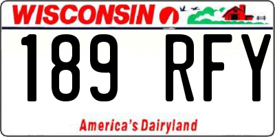 WI license plate 189RFY