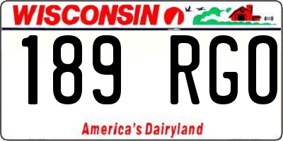 WI license plate 189RGO