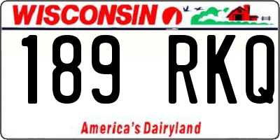 WI license plate 189RKQ