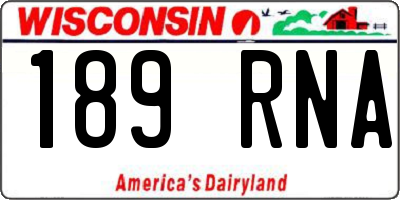 WI license plate 189RNA