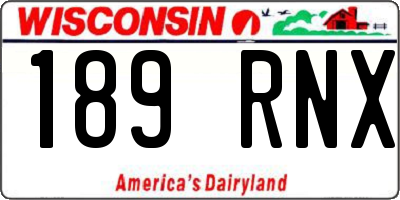 WI license plate 189RNX