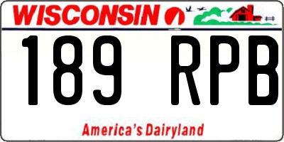 WI license plate 189RPB