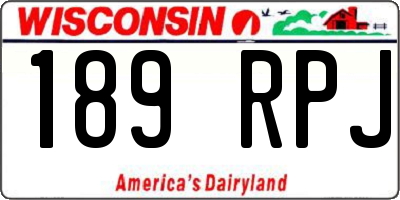 WI license plate 189RPJ
