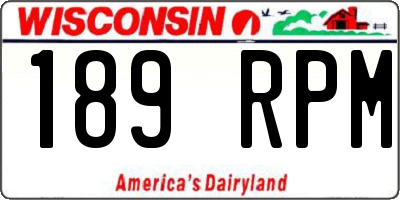 WI license plate 189RPM