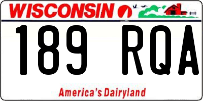 WI license plate 189RQA