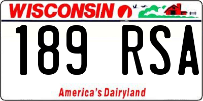 WI license plate 189RSA