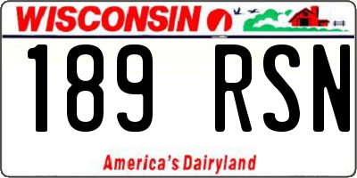 WI license plate 189RSN