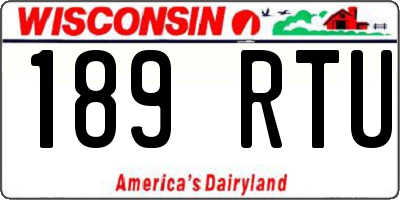 WI license plate 189RTU