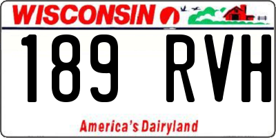 WI license plate 189RVH