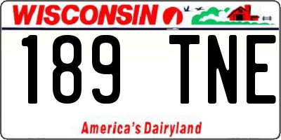 WI license plate 189TNE